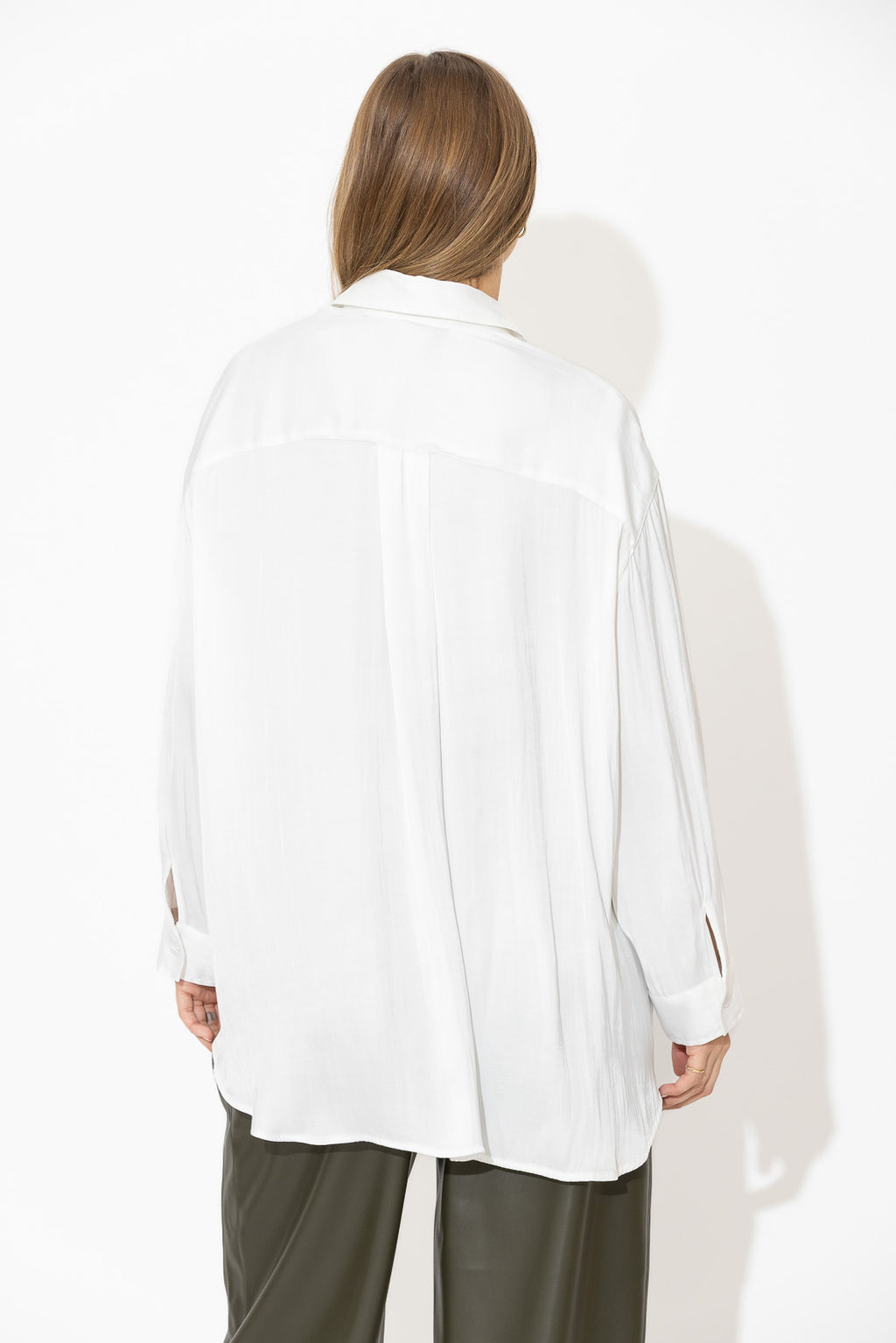 White Studded Oversized Shirt