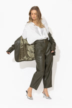 White Studded Oversized Shirt