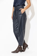 Navy Faux Leather Mia Pant