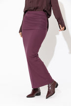 Cherry Tencel Roll Top Skirt