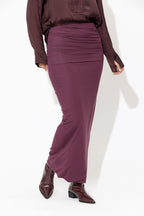 Cherry Tencel Roll Top Skirt