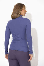 Mauve Tencel Roll Neck Top