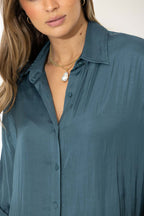 Teal Glow Slouch Shirt
