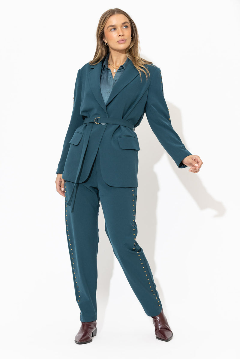 Teal Stud Pant