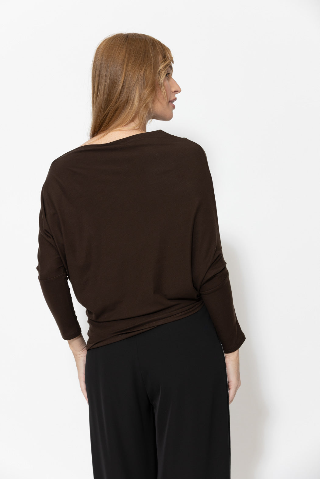 Chocolate Tencel Drape Top