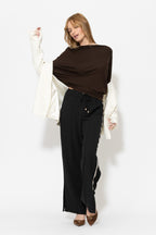 Chocolate Tencel Drape Top
