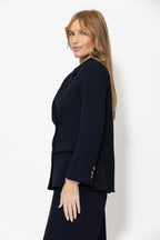 Navy Lustra Wrap Blazer