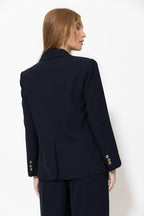 Navy Lustra Wrap Blazer