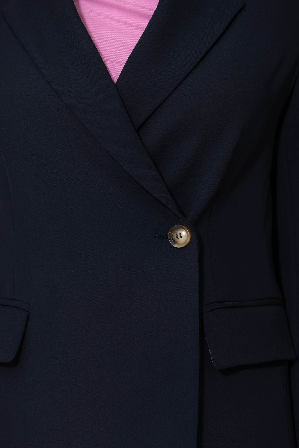 Navy Lustra Wrap Blazer
