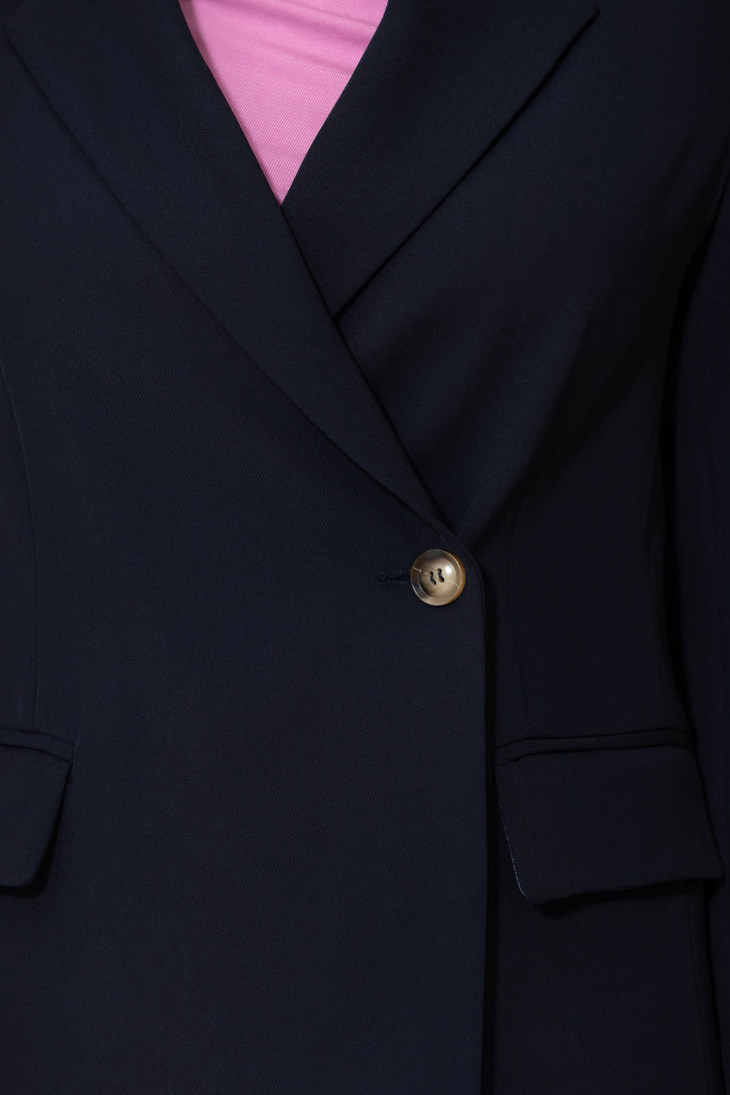 Navy Lustra Wrap Blazer