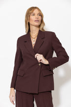 Burgundy Lustra Wrap Blazer