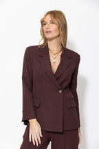 Burgundy Lustra Wrap Blazer