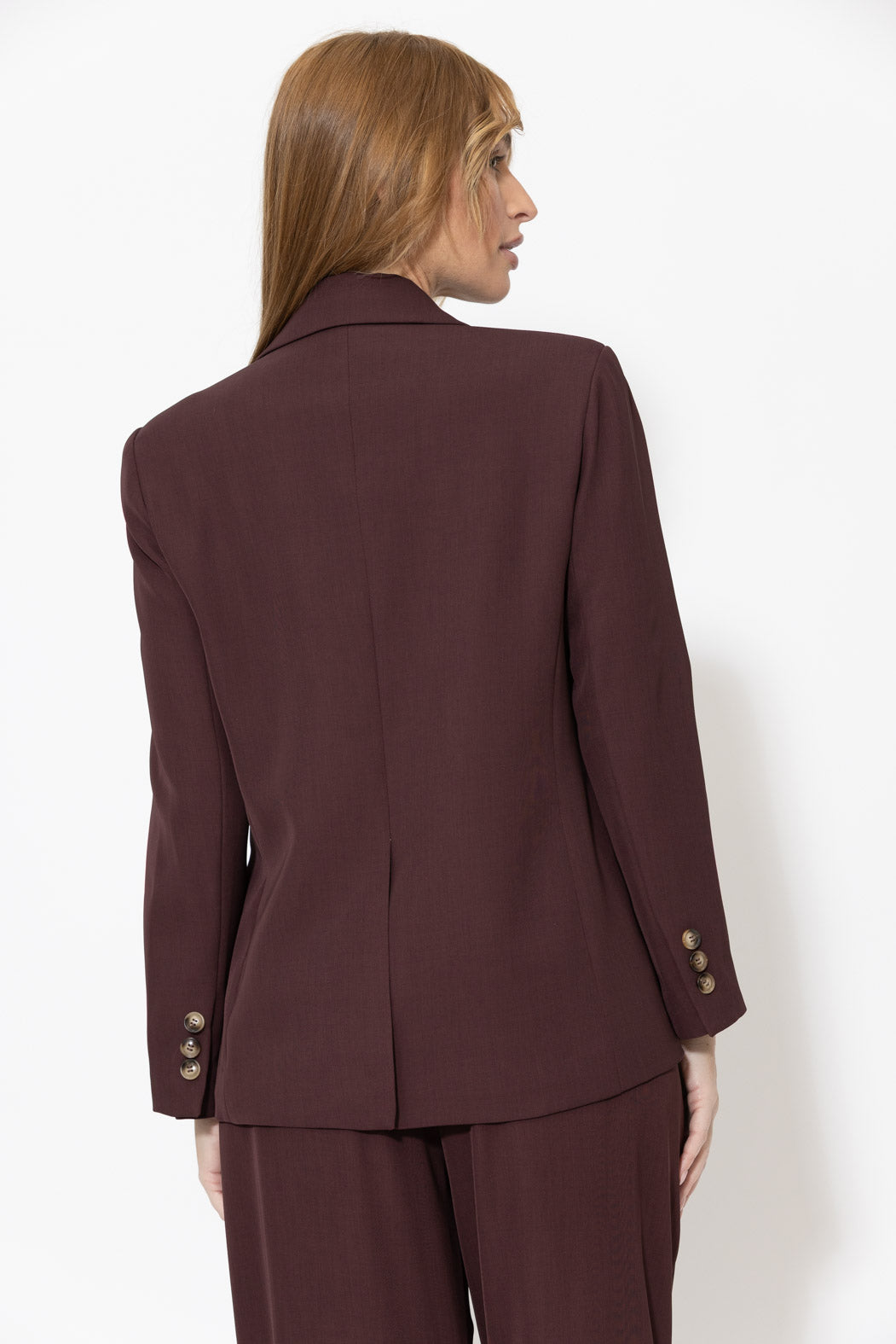 Burgundy Lustra Wrap Blazer
