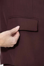 Burgundy Lustra Wrap Blazer
