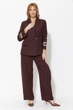 Burgundy Lustra Wrap Blazer