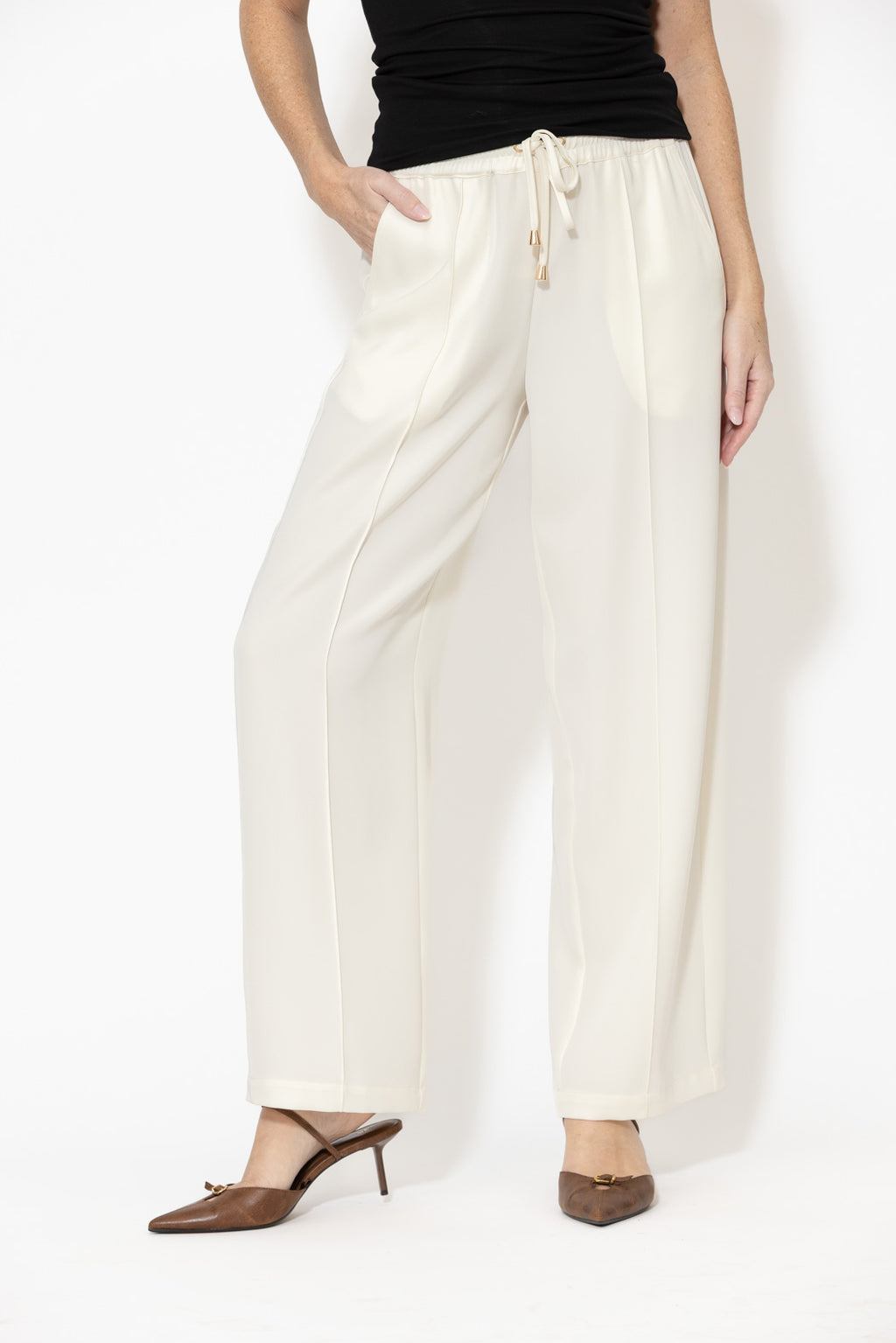 Ivory Lustra Pintuck Pant
