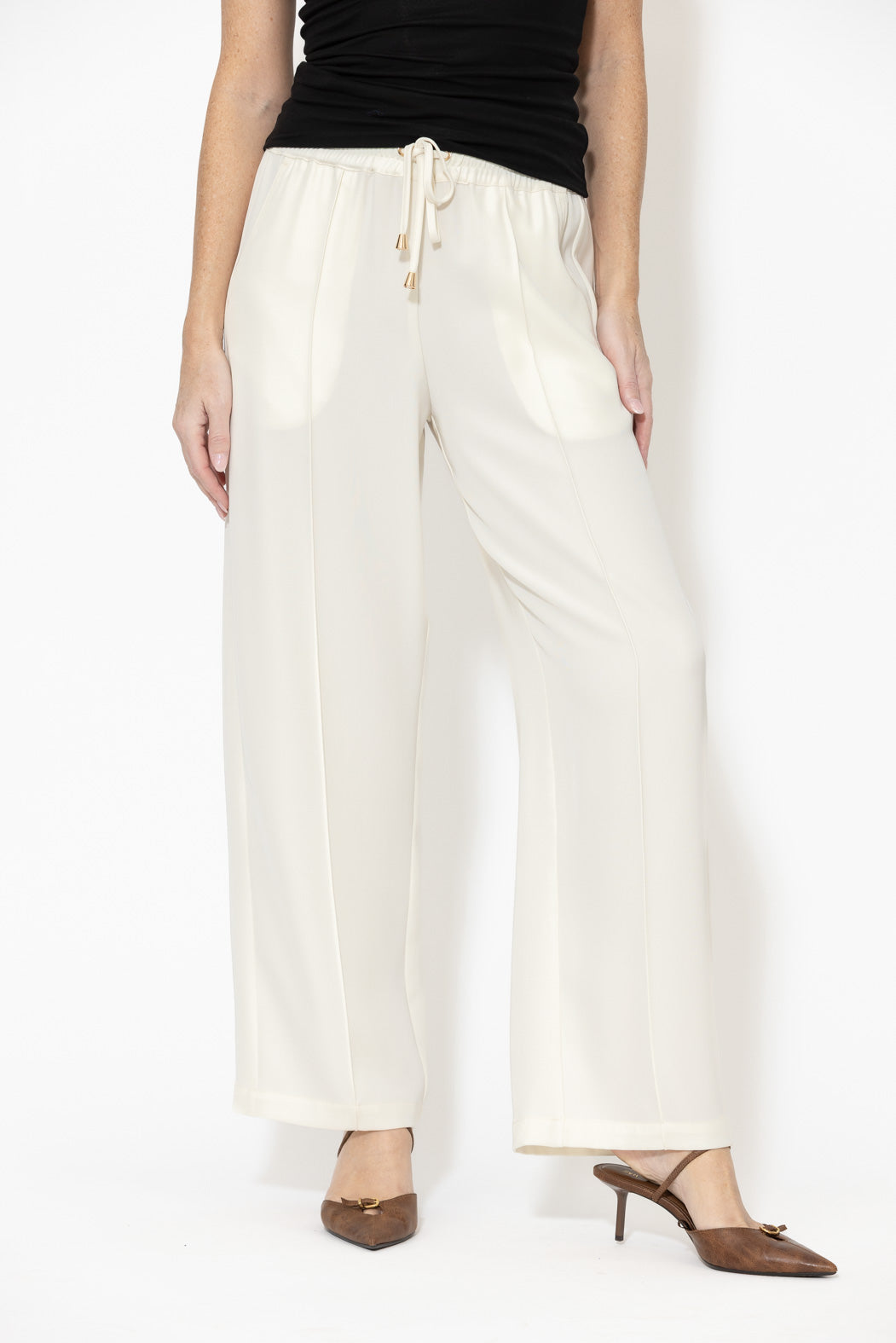 Ivory Lustra Pintuck Pant