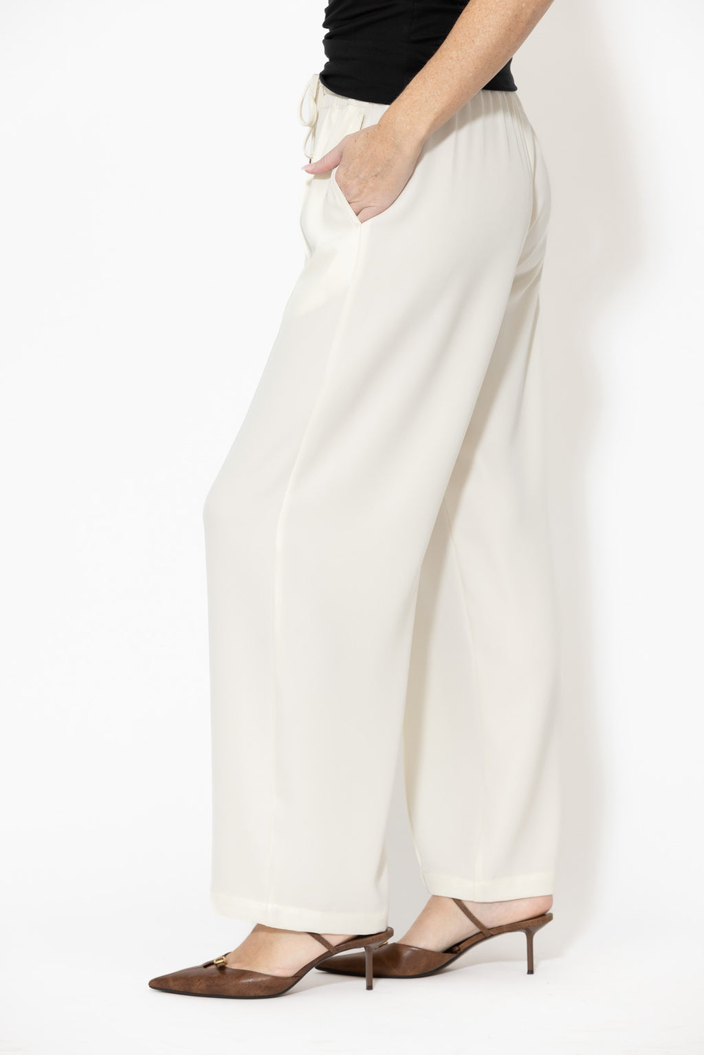 Ivory Lustra Pintuck Pant