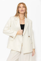 Ivory Lustra Wrap Blazer