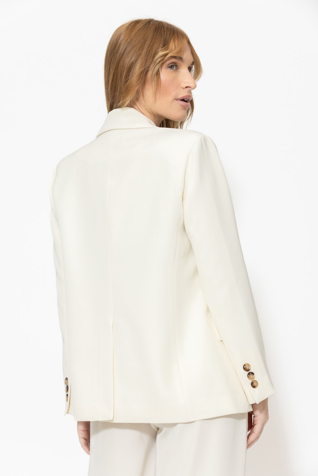Ivory Lustra Wrap Blazer