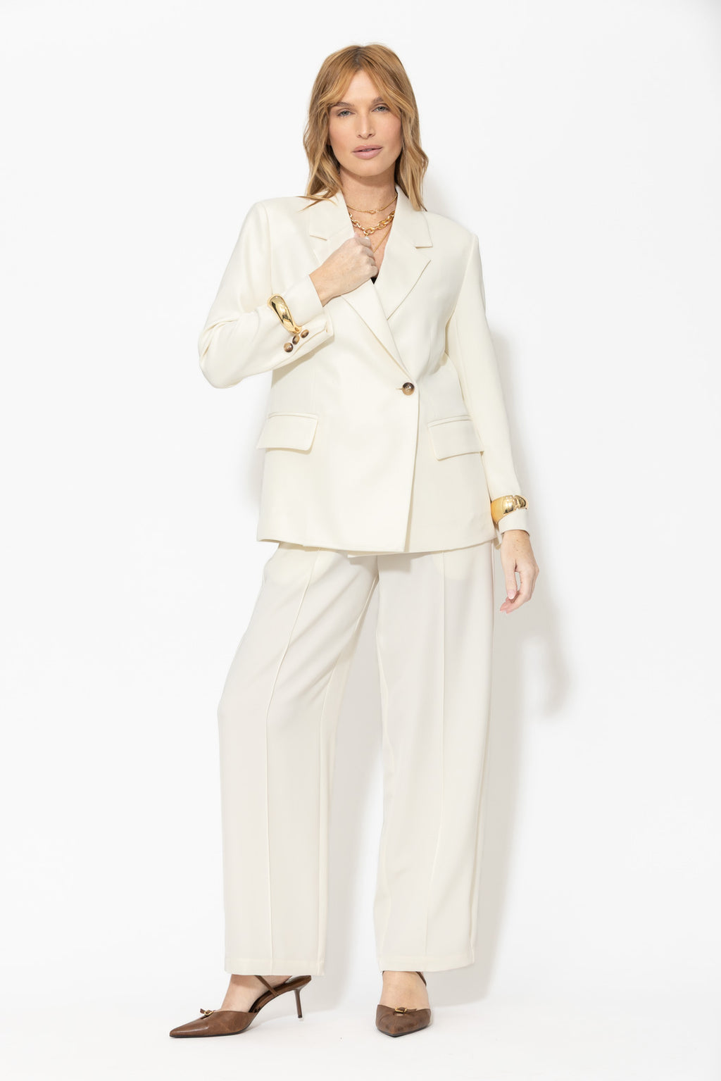 Ivory Lustra Pintuck Pant
