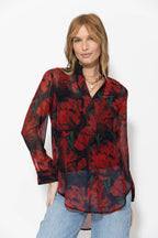 Red Longline Blogger Shirt