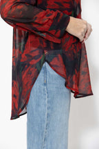 Red Longline Blogger Shirt