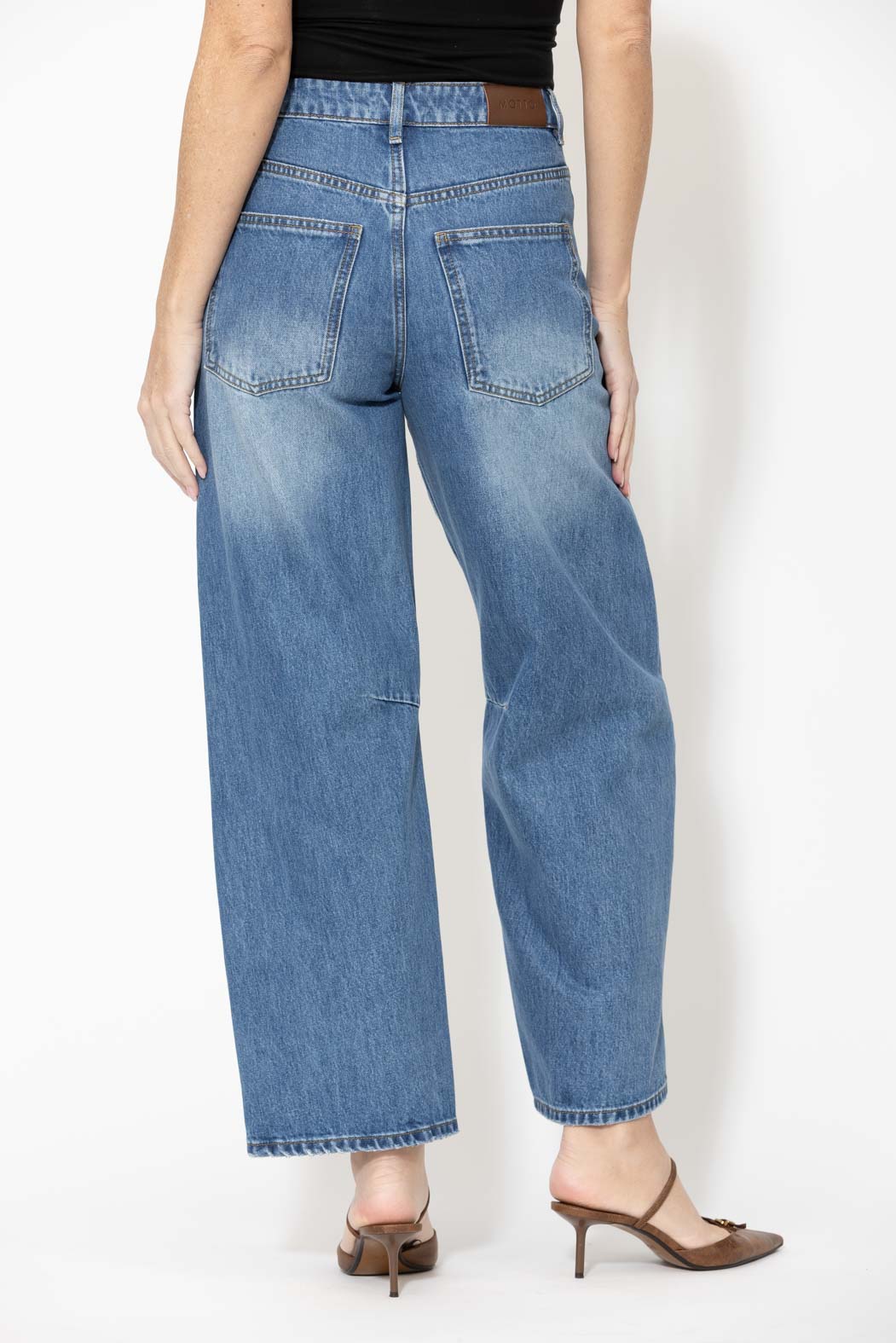 Mid Denim Distressed Cocoon Jean