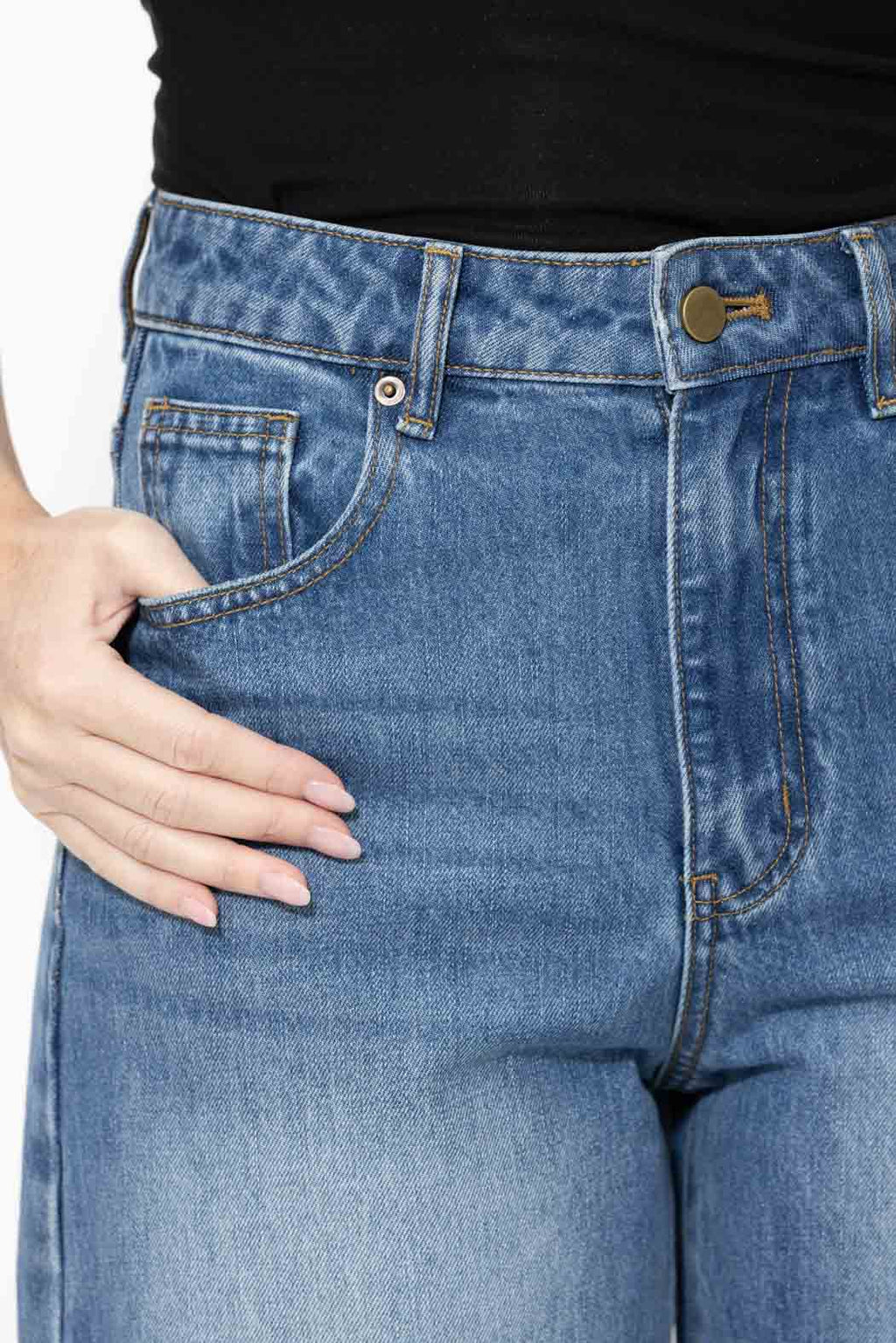 Mid Denim Distressed Cocoon Jean