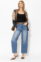 Mid Denim Distressed Cocoon Jean