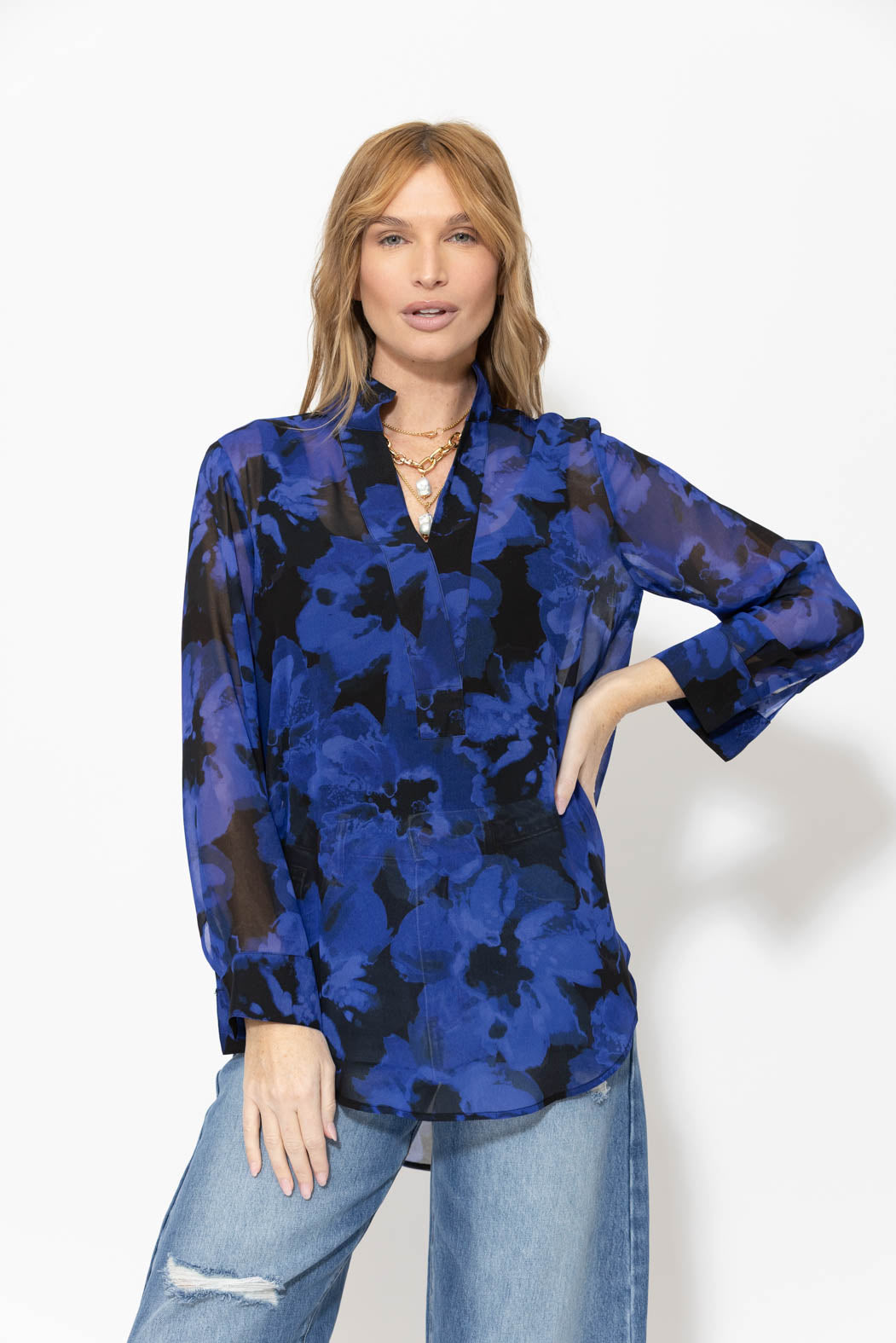 Purple Longline Blogger Shirt