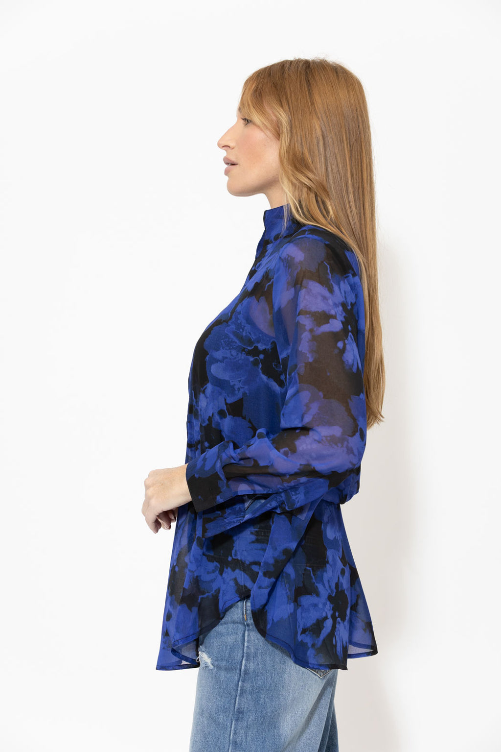 Purple Longline Blogger Shirt