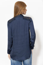 Navy Glow Lace Blogger Shirt