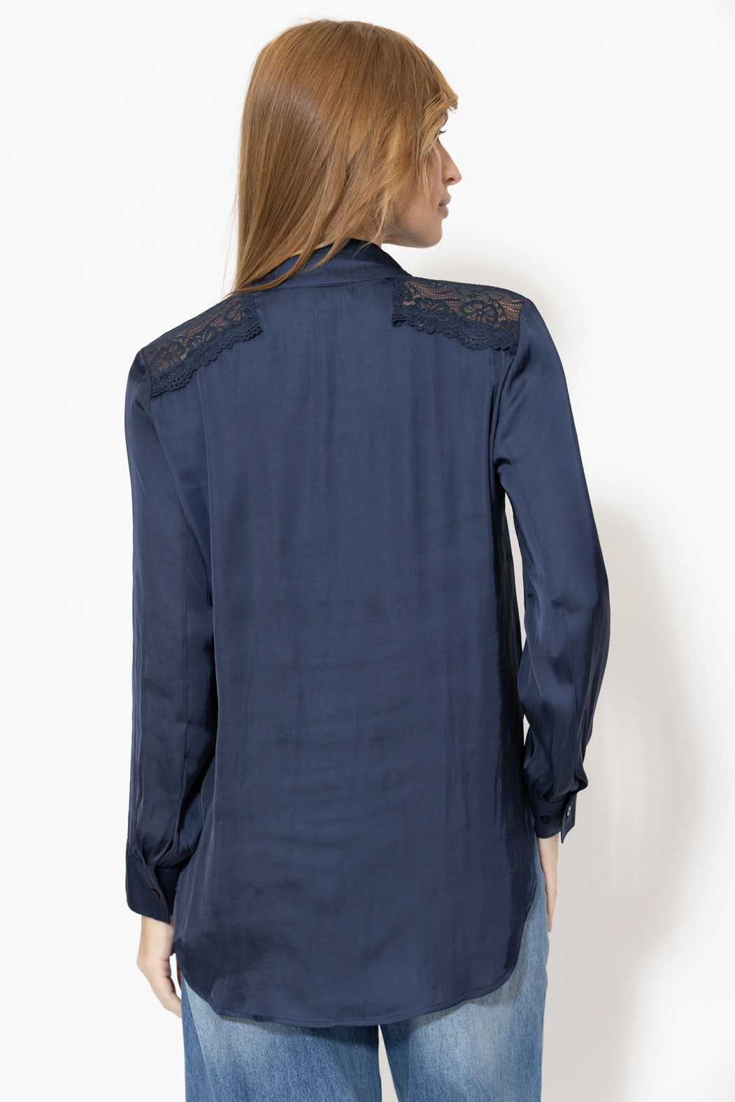 Navy Glow Lace Blogger Shirt