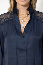 Navy Glow Lace Blogger Shirt