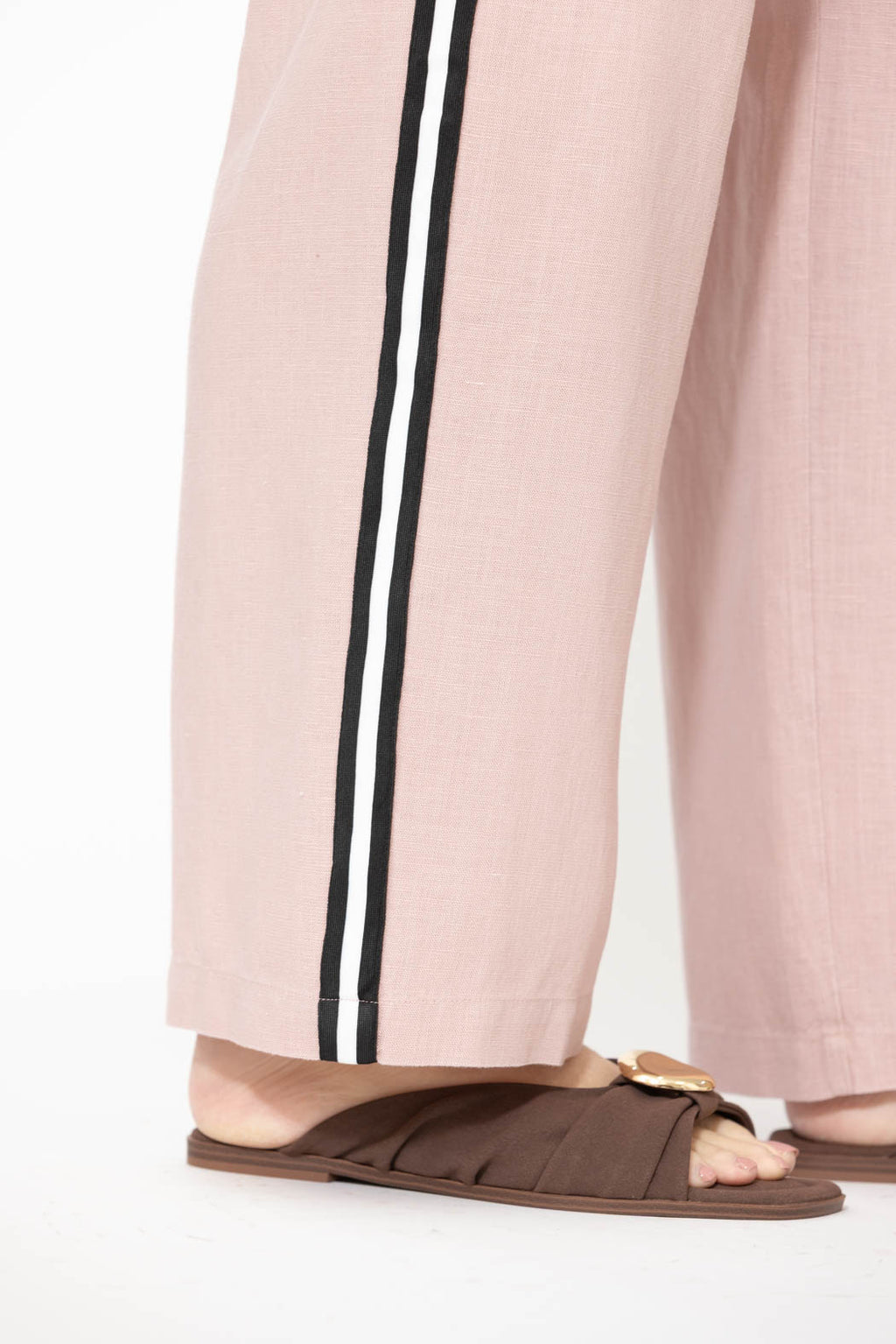 Pink Linen Stripe Pant