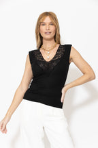 Black Tencel Lace Cami