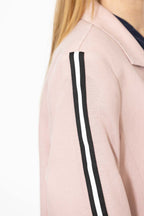 Pink Linen Stripe Boyfriend Blazer
