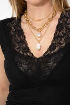 Black Tencel Lace Cami