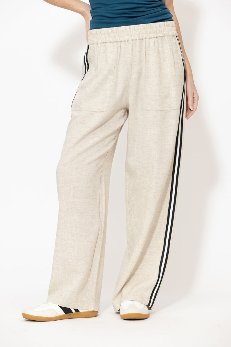 Oatmeal Linen Stripe Pant