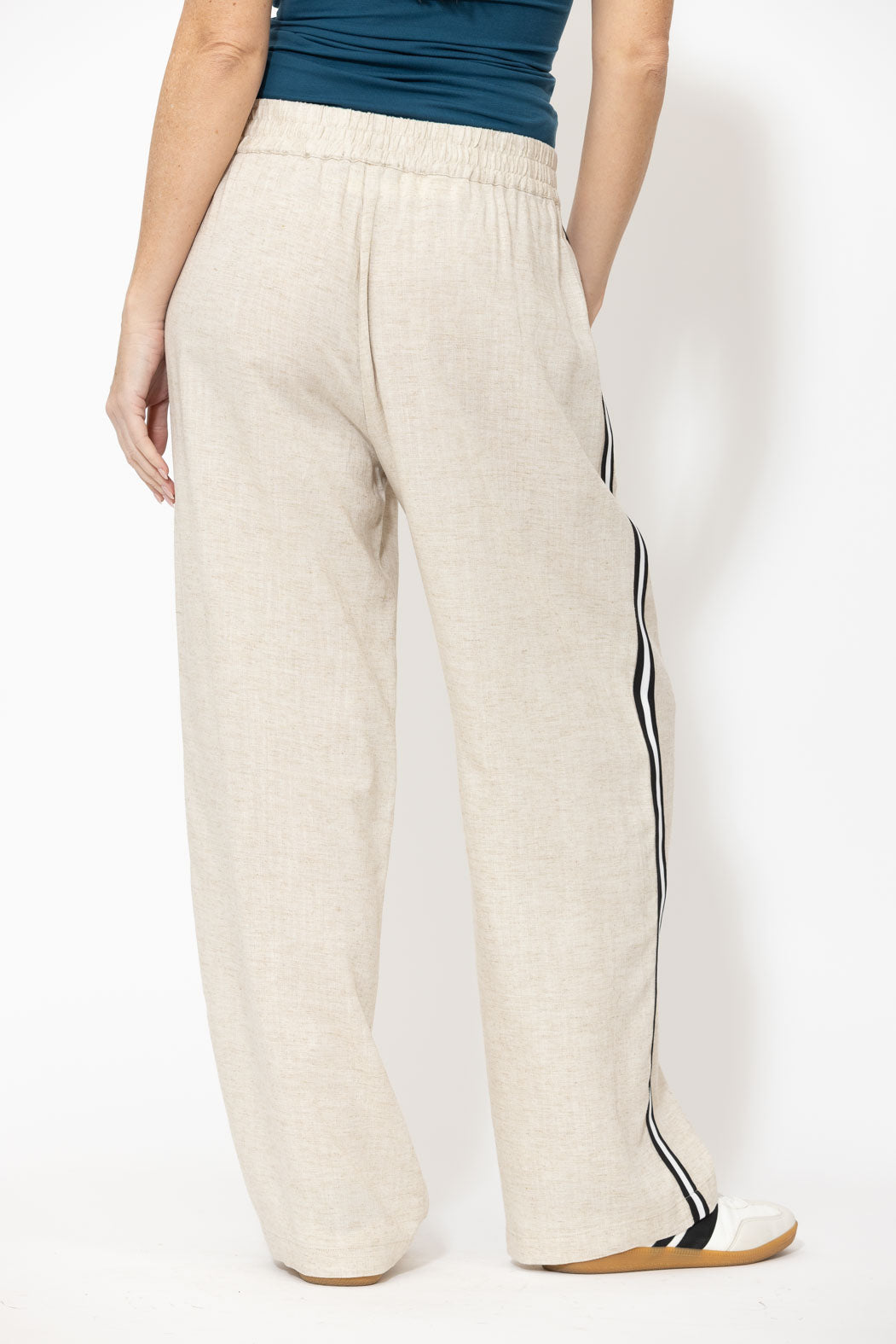 Oatmeal Linen Stripe Pant