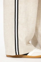 Oatmeal Linen Stripe Pant