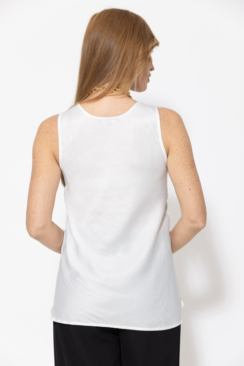White Silky Bias Cami