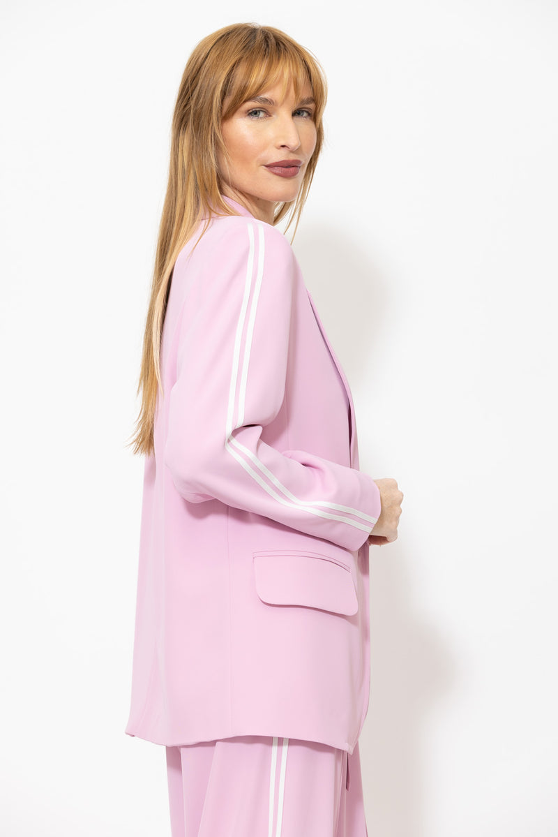 Pink Euro Stripe Boyfriend Blazer