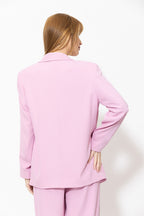 Pink Euro Stripe Boyfriend Blazer
