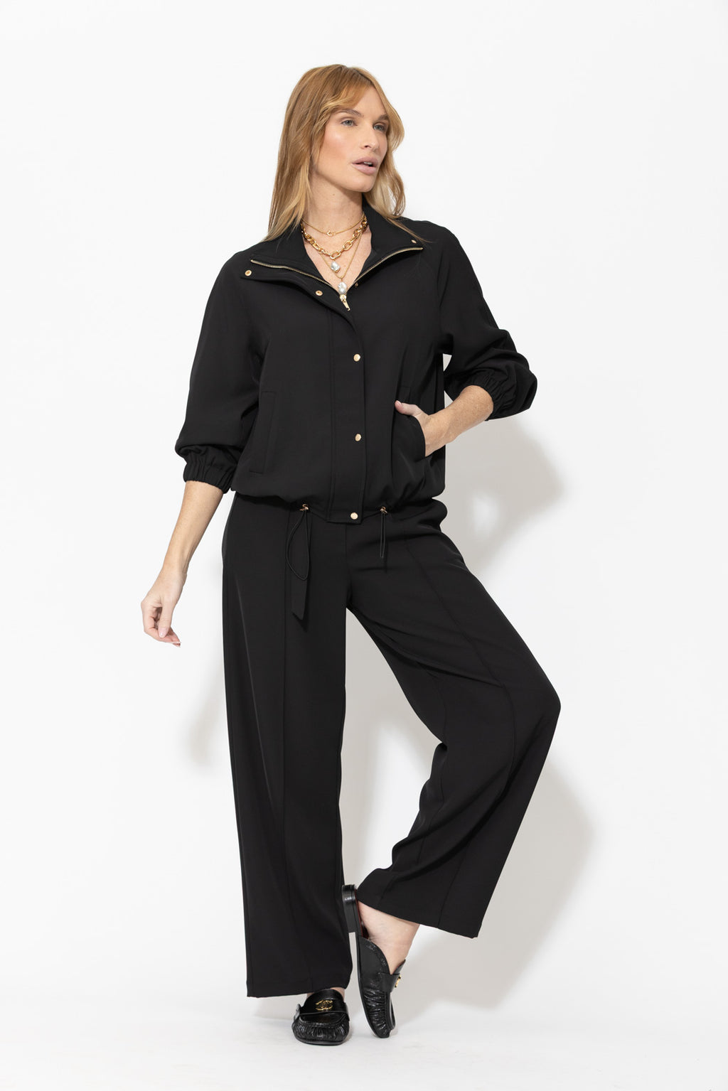 Black Euro Pintuck Pant