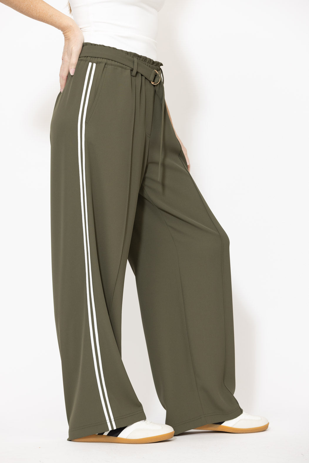 Khaki Euro Pintuck Sport Pant