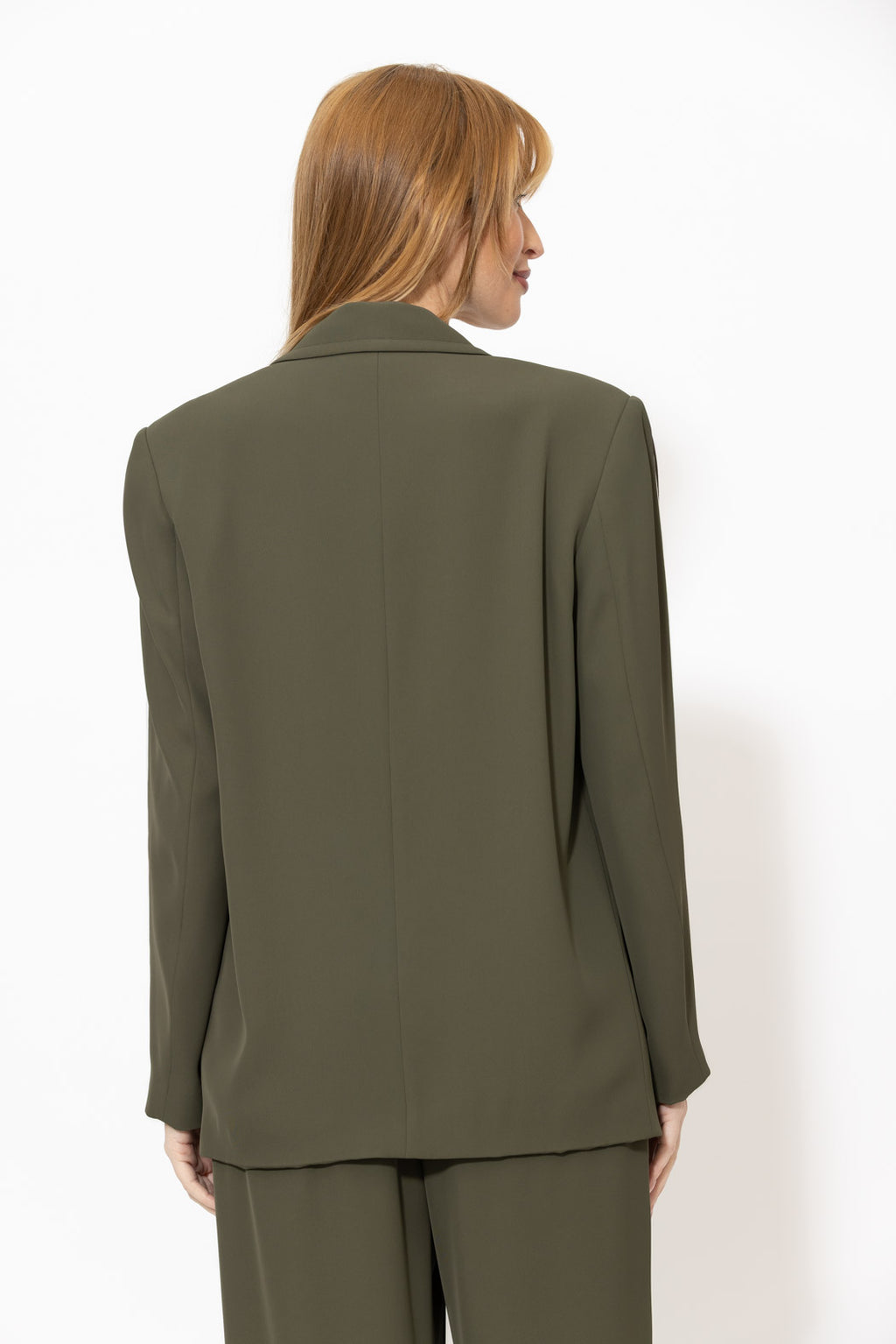 Khaki Euro Stripe Boyfriend Blazer