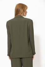 Khaki Euro Stripe Boyfriend Blazer