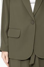 Khaki Euro Stripe Boyfriend Blazer